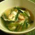 atsu1's cooksnap of when they made 海老と豆腐とにらで中華スープ.