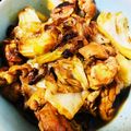J_son's cooksnap of when they made 鶏肉とキャベツのめんつゆ＆バター炒め.