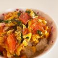 ちぃかま☆'s cooksnap of when they made ランチに✿トマト・卵・ピーマンどんぶり♪.