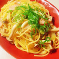 のんべぇヒロ's cooksnap of when they made 麺つゆで簡単！コク旨♡和風スープパスタ.