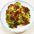 あっこ姉's cooksnap of when they made 大根の葉や皮の消費✿カリッとチーズチヂミ.
