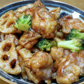 や～たん食堂's cooksnap of when they made 蓮根と鶏肉の黒酢あん絡め.
