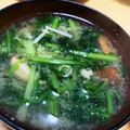 かおk★'s cooksnap of when they made ❀春菊ときのこのお味噌汁❀.