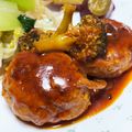 Nya6nya6's cooksnap of when they made きのこソースの煮込みハンバーグ.