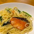 バプチェ's cooksnap of when they made 鮭と小松菜の簡単クリームパスタ.