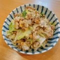 pizzacrust's cooksnap of when they made 里芋とキャベツの挽肉サラダ.