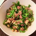 caruga's cooksnap of when they made ピーマンのコンビーフハッシュ炒め.