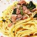 いちごちょこ0415's cooksnap of when they made ほうれん草とスパムのスパゲティ.