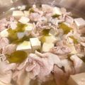 悠LOVE航's cooksnap of when they made 豚バラ＆豆腐＆わかめの給食汁（醤油味）.