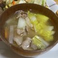 リラシャン's cooksnap of when they made たっぷり白菜の豚汁　(食べる味噌汁).