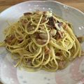 SaCnn's cooksnap of when they made 骨粗鬆症にカルシウム！桜えびと鯖缶パスタ.