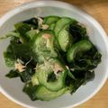 ポメちょん's cooksnap of when they made 大量消費★きゅうりとわかめのツナポン和え.