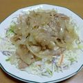 55才のおじさん's cooksnap of when they made お弁当にも♪豚肉と玉葱のぽん酢生姜焼き.