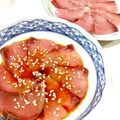tomitomico's cooksnap of when they made 鰺の刺身をアレンジして、ごま鰺丼.