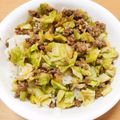 あだつ's cooksnap of when they made 激うま♡合びき肉とキャベツの甘辛カレー丼.