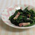 umemodoki's cooksnap of when they made ほうれん草とベーコンの炒め物.