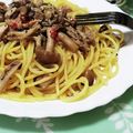 ぱふ♪'s cooksnap of when they made ZENB サバ缶舞茸ペペロンチーノ.