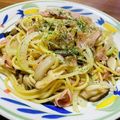 kinniko's cooksnap of when they made きのことベーコンのバター醤油スパゲティ.