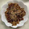 ハングル's cooksnap of when they made れんこんと豚ミンチの甘辛炒め.