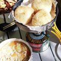 しゅうたろう。's cooksnap of when they made 簡単！絶品！焼きおにぎりチーズおかか♫.