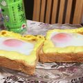 クック1K2O57☆'s cooksnap of when they made 目玉焼きトースト.