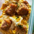 さぁひこうき♪'s cooksnap of when they made 残り物リメイク！☆からあげとじ丼☆.