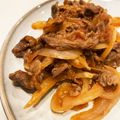 ルウサン's cooksnap of when they made 家族絶賛の牛切り落としでステーキ風に!.