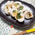 バカリャウ's cooksnap of when they made 春菊の梅チキンロール.