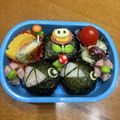はなすび's cooksnap of when they made キャラ弁＊マリオ フラワー弁当 型紙あり.