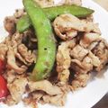 harukino's cooksnap of when they made スナップエンドウと豚こま☆サッパリ炒め.