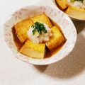 みぽぽ37's cooksnap of when they made めんつゆで作る 厚揚げの揚出し風.