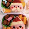 kuriyumi's cooksnap of when they made 簡単。サンタのクリスマスおにぎり弁当♡.