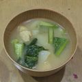 ラリー＆サラ's cooksnap of when they made 小松菜と油揚げ・じゃがいもの味噌汁.