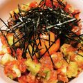 まきを。's cooksnap of when they made 超簡単！まぐろたたき＆アボカドのユッケ丼.