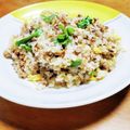 motomi♪'s cooksnap of when they made 挽肉で豪華に♥️絶品★挽肉ステーキピラフ.