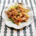 ﾁｲﾁｬﾝﾏﾏ's cooksnap of when they made セロリと蒟蒻のゴマ油炒め.