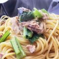 クックG1CG0C☆'s cooksnap of when they made 小松菜と鯖缶の和風パスタ.