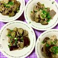 ふたごゆき's cooksnap of when they made 茄子と蒟蒻のステーキ風♪味付け焼肉乗せ♡.