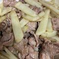 snow012's cooksnap of when they made カリカリ豚肉と薄切りポテトの塩バター炒め.