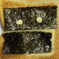 kinkinsan's cooksnap of when they made 海苔とマヨのお絵描きチーズトースト.
