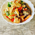 さくらん餅's cooksnap of when they made 大根の葉（青菜でも）と竹輪の卵とじ.