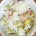 こけよ's cooksnap of when they made チーズが◎薩摩芋とベーコンの炊き込みご飯.