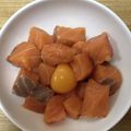 かおり♡♡♡'s cooksnap of when they made サーモンの卵黄のせ☆和風ユッケ仕立て.