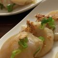MULA's cooksnap of when they made 熱々オイル！で楽しくなる　ホタテの刺身.