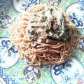 口福さん♪'s cooksnap of when they made ほうれん草の胡麻味噌クリームスパゲッティ.