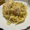 つくフォト部長♪♪こまっちゃん's cooksnap of when they made 生クリ無し☆ワンポット簡単カルボナーラ.