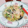 在宅勤務のおじさん's cooksnap of when they made ほうれん草と塩鮭としめじのクリームパスタ.