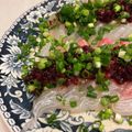 Kao☆run's cooksnap of when they made カルパッチョにしば漬けみじんソース.