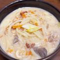 blancapure's cooksnap of when they made ほっかほか☆残りもので「粕汁うどん」.