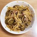 クック6XKEA7☆'s cooksnap of when they made ワンパン♪ナスとベーコンの和風パスタ.